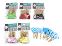 Heart Paper Toothpicks Polka Dot & Striped Green