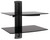 2 TIER DUAL GALSS SHELF WALL MOUNT UNDER TV CABLE BOX COMPONENT DVR DVD BRACKET (DVD-212)