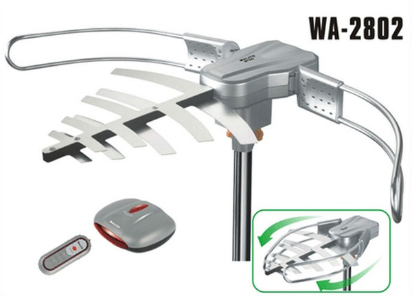 150MILES OUTDOOR TV ANTENNA MOTORIZED AMPLIFIED HDTV HIGH GAIN 36dB UHF VHF QUICK ASSEMBLY