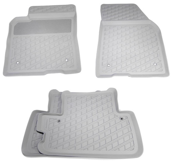2006-2013 Volvo C70 Rubber Floor Mats - Light Grey "Quartz" [OEM All-Weather Set]