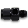 e85Freaks -8AN inline adapter shown with a pressure gauge installed in the 1/8 NPT port for demonstration; gauge not included.