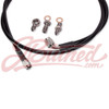 JBtuned full tucked Honda clutch line showing the extended black PTFE master-to-slave hydraulic line with stainless-steel fittings, adapters and copper sealing washers.