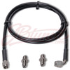 JBtuned Nissan 240SX S13/S14 full clutch line showing black PTFE hydraulic hose and stainless-steel master and slave connection fittings.