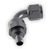Front view of e85Freaks 350 Series 90° PTFE swivel AN hose end with the hose-end collar removed to show the PTFE hose installation area.