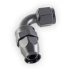 Front view of e85Freaks 350 Series 90° PTFE swivel AN hose end showing the PTFE hose insertion end.