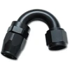 Side view of e85Freaks 250 Series 180° swivel AN hose end in black.