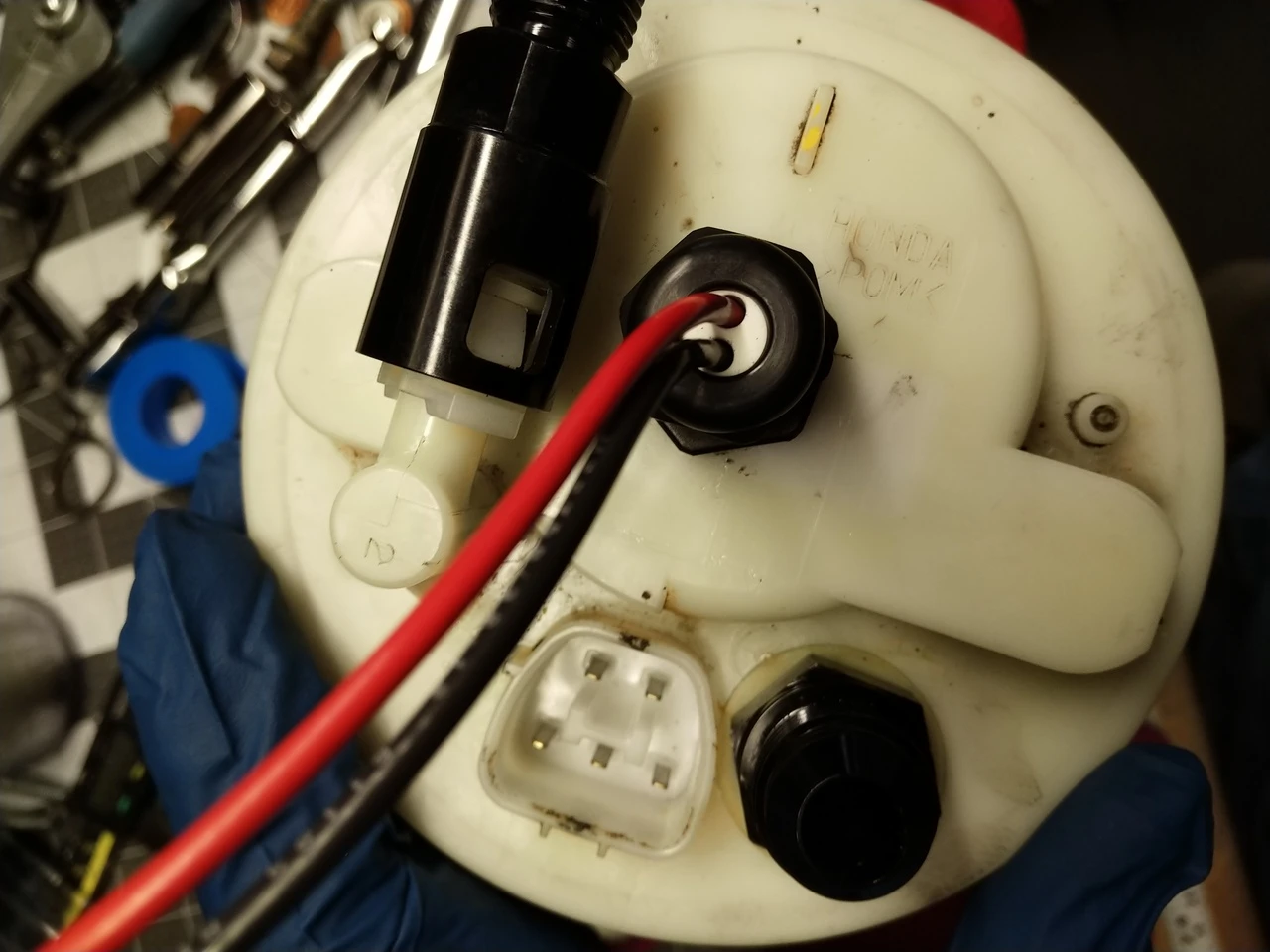 RSX DC5 Fuel Pump Hanger Upgrade Kit Installation Example – Top View – Optional Upgrade