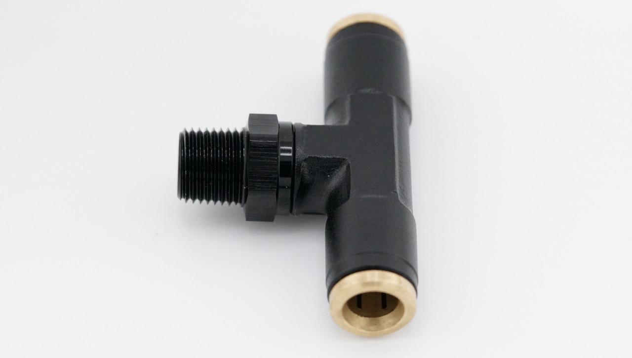 1/8NPT to 1/4 Tee Push To Connect Vacuum Fitting