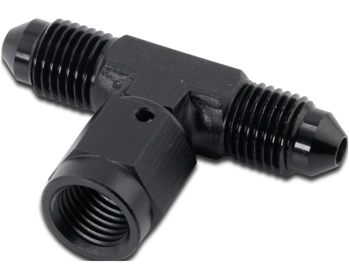 Vibrant -10AN Tee Fitting with Female -10AN Swivel
