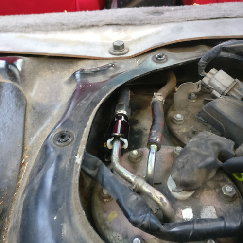 2. JBtuned 6AN Tank-to-OEM-Filter Fuel Feed Line Under Factory Honda Fuel-Line Cover - Angle 1