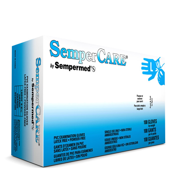 Sempercare Vinyl Exam Gloves - Box 100