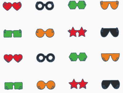 Glasses for free download (note colors are based on available filament)