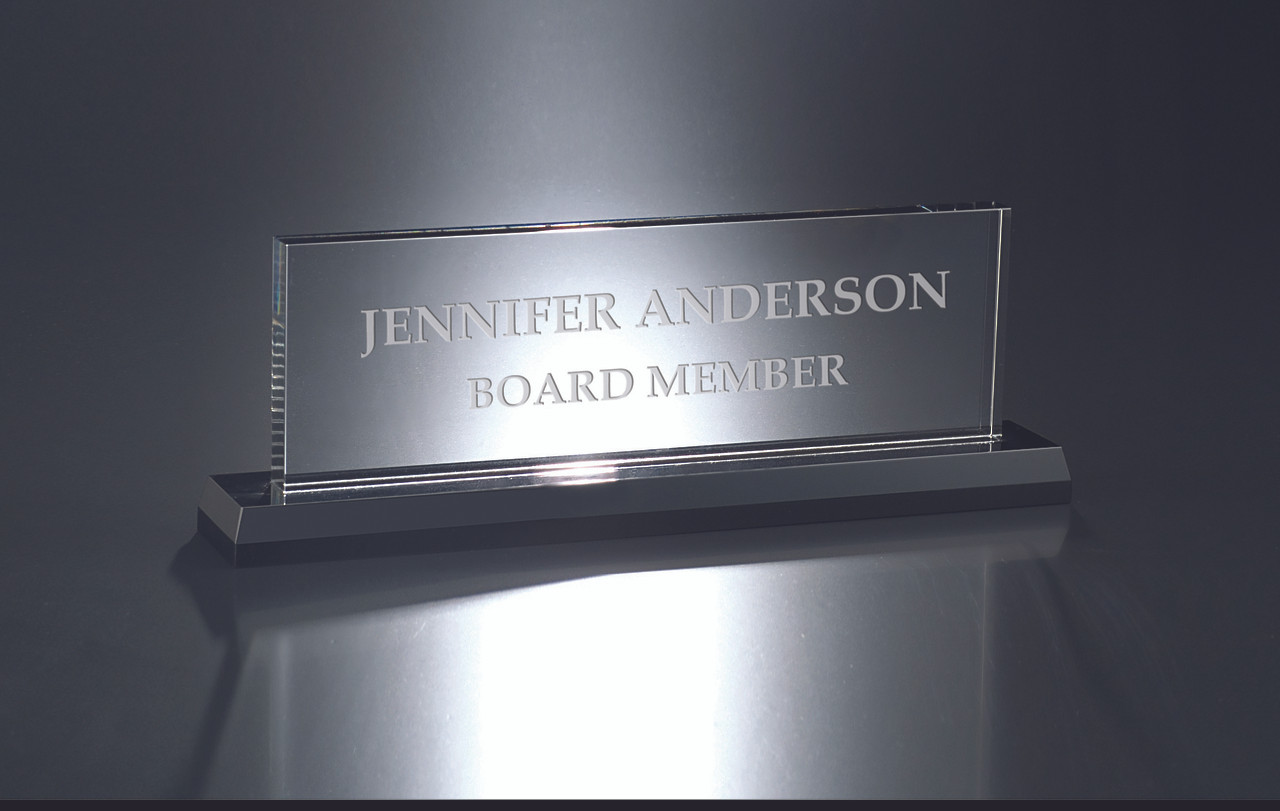 Name Plate Engraving Name Plate For Desk Crystal With Black