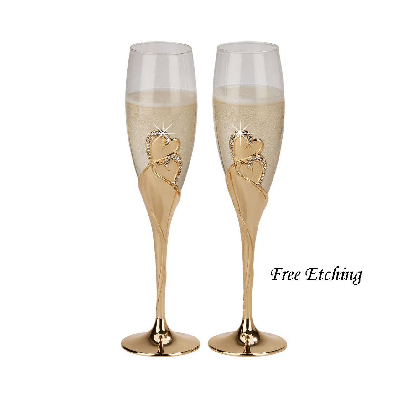 Wedding Gifts Champagne Flutes Set of 2, Champagne Glasses for