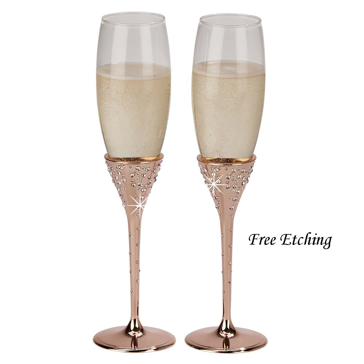 rose gold champagne flutes