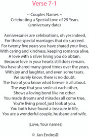 25th Wedding Anniversary