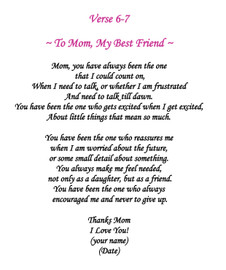 To Mom, My Best Friend