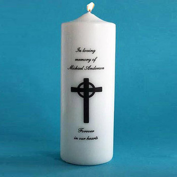 PERSONALIZED UNITY CANDLE WITH CROSS
Memorial Candles - Sympathy Gift