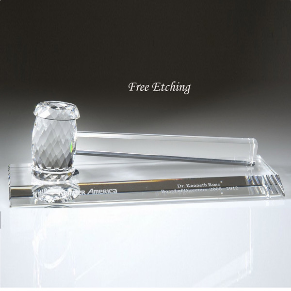 Recognition Awards Crystal Gavel Personalized Gifts for Judges