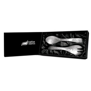 Salmon Spirit Pewter Serving Set by Francis Horne Sr. Salmon Spirit Pewter Serving Set by Francis Horne Sr.