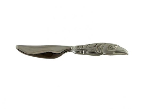Pewter knife with West Coast First Nations eagle design on the handle.