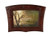 Red-brown recycled glass horizontal picture frame with West Coast First Nations design.