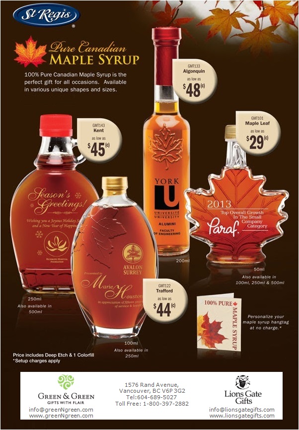 Pure Canadian Maple Syrup Green & Green Gifts with Flair