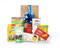 Gourmet gift basket featuring cookie and snacks packaged in signature Green & Green gift box with ribbon and bow.