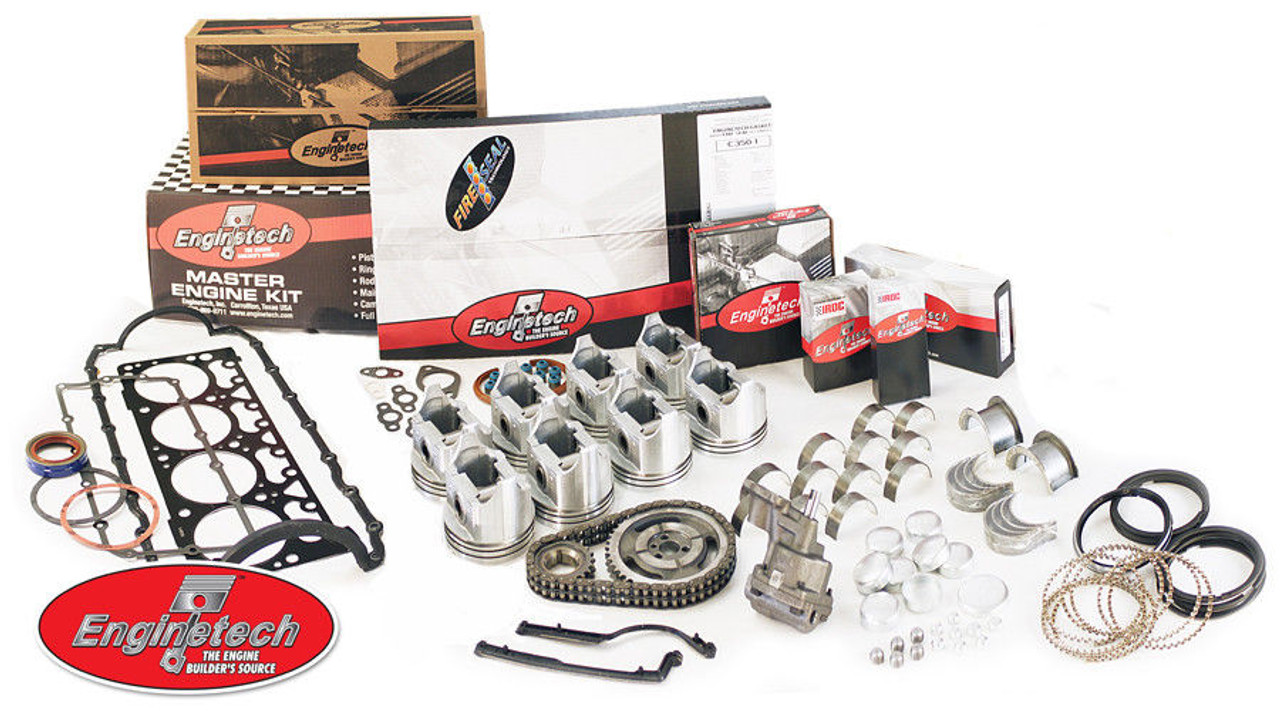 Engine Rebuild Kit - Premium; Fits: GM; MARINE; 5.7L / 350 OHV V8 16V Chev.  Gen I Small Block; Years 86-95 (1 Piece Rear Seal. Center Valve Cover