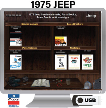 Detroit Iron - 1975 Jeep Shop Manual, Parts Book & Sales Brochure