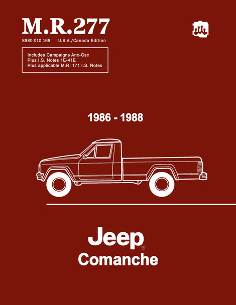 Detroit Iron - 1986 - 1988 Jeep Comanche Service Shop Manual - M.R.277