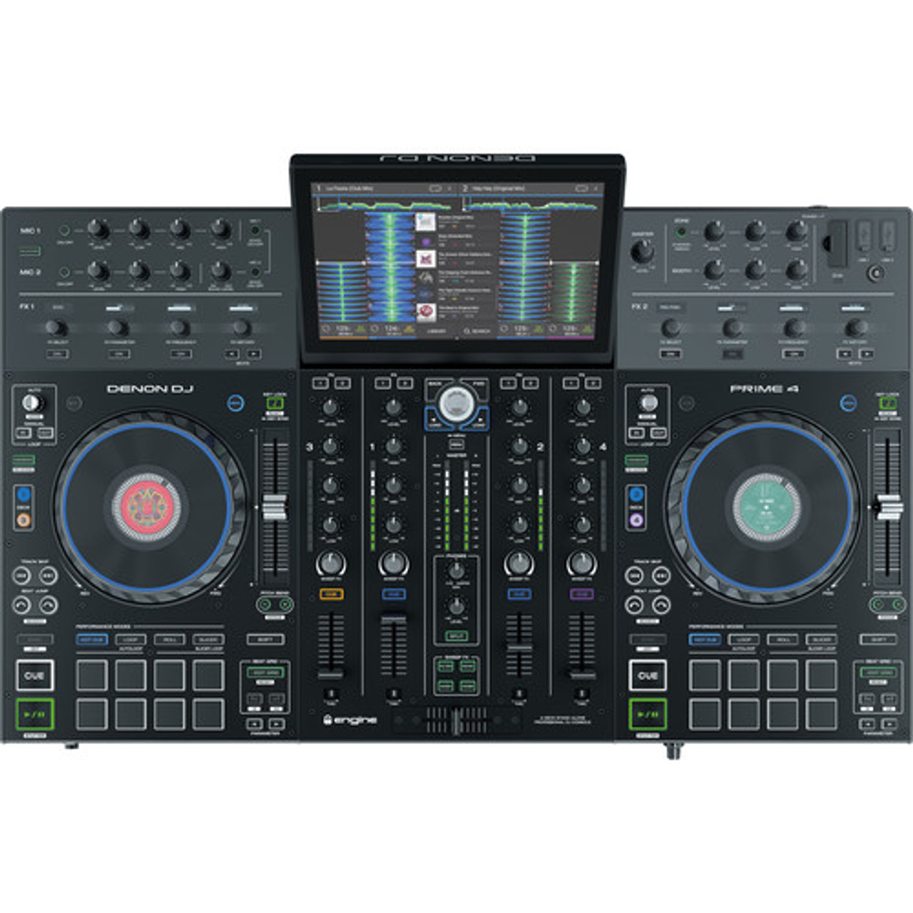 Denon DJ Prime 4 Standalone 4-Deck DJ System with 10 Inch Touchscreen