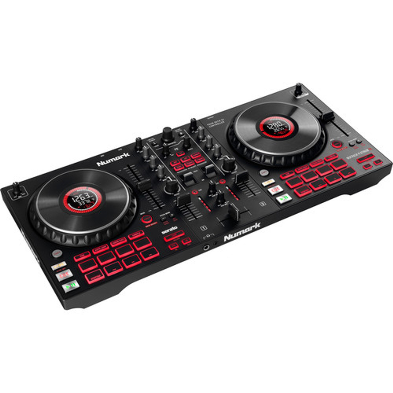 Numark FX 4-Deck Serato DJ Controller with Jog Wheel Displays FX Paddles