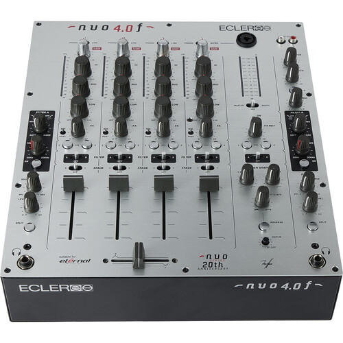 Ecler NUO-4.0F-SL 4-Channel Analog DJ Mixer in Silver with