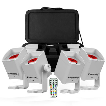 Chauvet DJ Freedom H1 X4 White Housing Units, Carry Bag, Multi-Charger, IRC-6 Chauvet DJ Freedom H1 X4 White Housing Units, Carry Bag, Multi-Charger, IRC-6