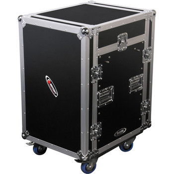 Odyssey Pro Combo Rack Case With Wheels  11U Top Rack & 12U Bottom Rack