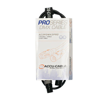 ADJ 3', 3 PIN XLR PRO DMX CABLE W NEUTRIK