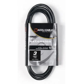 ADJ ECCOM-3 3' 16AWG IEC Male to IEC Female Extension Cord