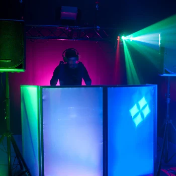 ADJ Accu-Stand Event Facade 2 White Portable DJ Booth System (EVE900)