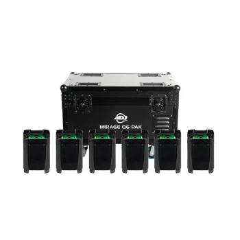 ADJ Mirage Q6 Pak Black Lighting Package with 6 Mirage Q6 IP LED Fixtures and Wired Digital Communication Network (MIR652)