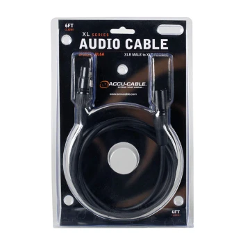 ADJ XL6A  Accu-Cable XL6A is 6-foot XLR male to XLR female balanced Audio Cable.