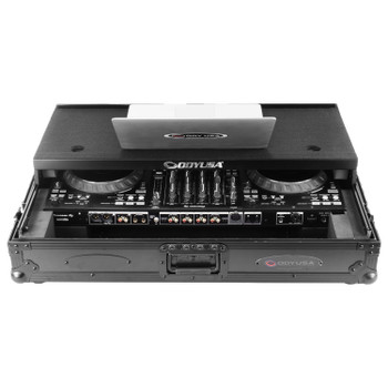 Odyssey Black Label DDJ-FLX10 1U Flight Case with Glide Style Laptop Platform and Wheels