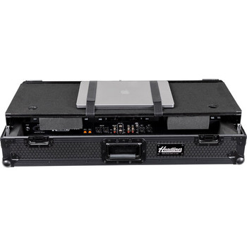Headliner HL10016 Pitch Black Flight Case w/ Laptop Platform & Wheels for Rane Four / Performer