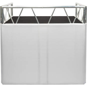Headliner, HL30020, Indio Mobile DJ Booth with Portable Aluminum Truss Design, White Scrim, and Quick Setup System