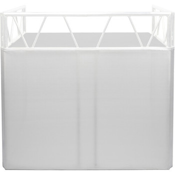 Headliner, HL30502, Indio DJ Booth Scrim (White) Replacement Wraparound Fabric Panel with Velcro and Sewn-On Tie Attachment System