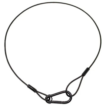 Black 30" Long Safey Cable with Standard Size Spring Hook