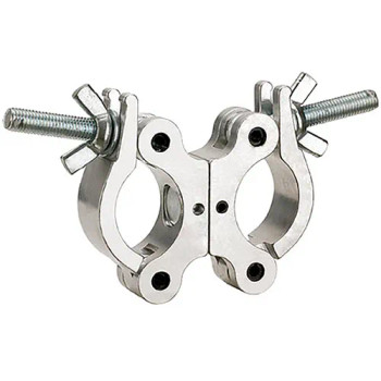 Pro Swivel Dual Coupler, Fits 2" Tube, 660 lb Load, Polished Natural