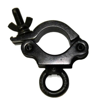 3/4" Half Coupler with Eye Bolt, Fits 0.75-1" OD Tube, 132 lb Load, Black