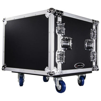 8U Shock Mount Rack Flight Case with Caster Wheels