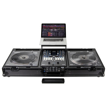 Black Low Profile Rane Twelve and Rane Seventy / Seventy-Two Coffin Flight Case with Glide Platform